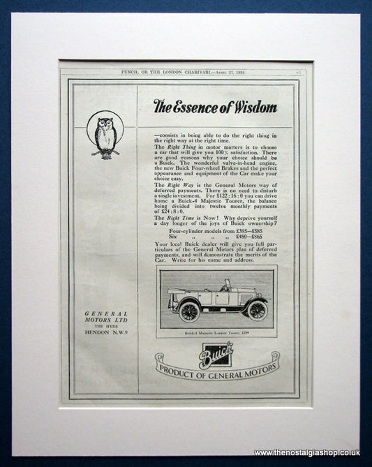 Buick 4 Majestic Tourer. Original advert 1924 (ref AD1024)