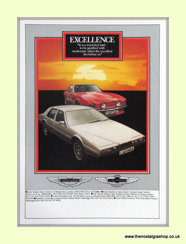 Lagonda Aston Martin Original Advert 1982 (ref AD6743)