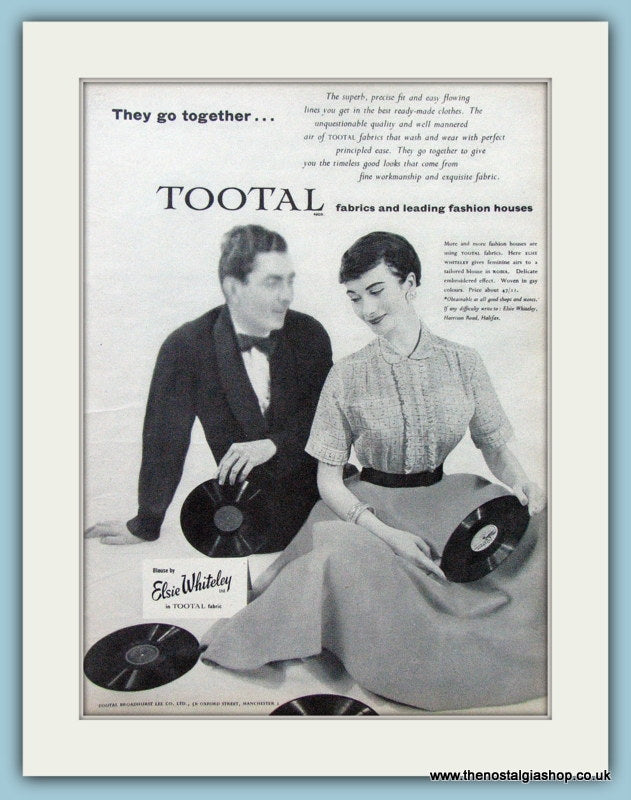 Tootal Fabrics. Original Advert 1955 (ref AD4302)