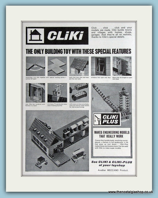 Cliki Building Toy 1966 Original Advert (ref AD2862)