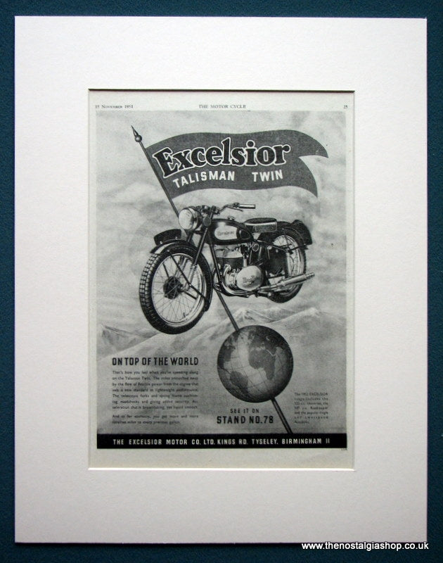Excelsior Talisman Twin. Original advert 1951 (ref AD1304)