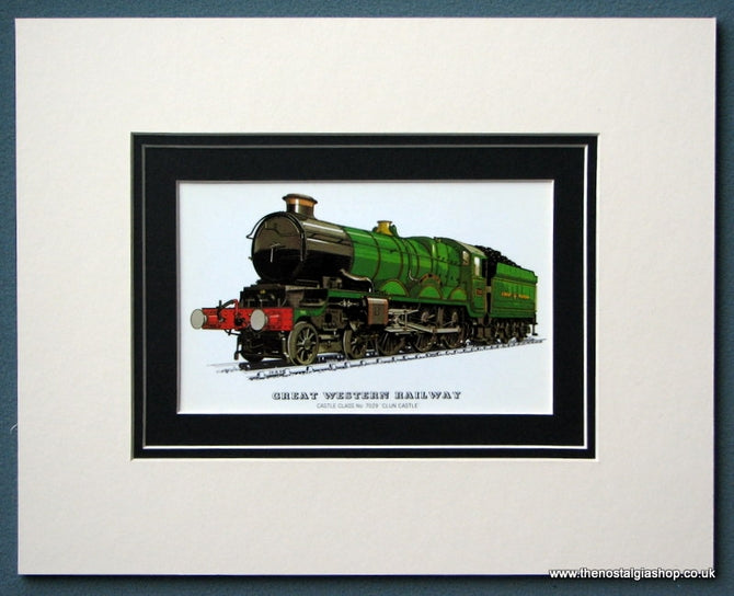 Great Western Railway 'Clun Castle' Mounted Print (ref SP35)
