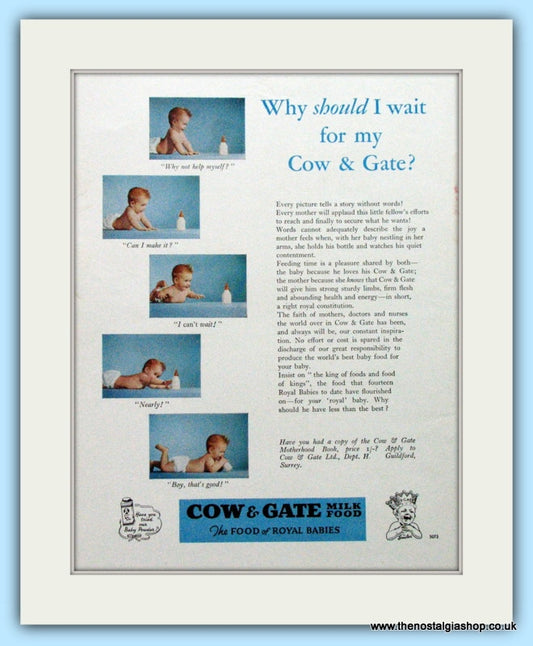 Cow & Gate Milk Food. Original Advert 1954 (ref AD4749)