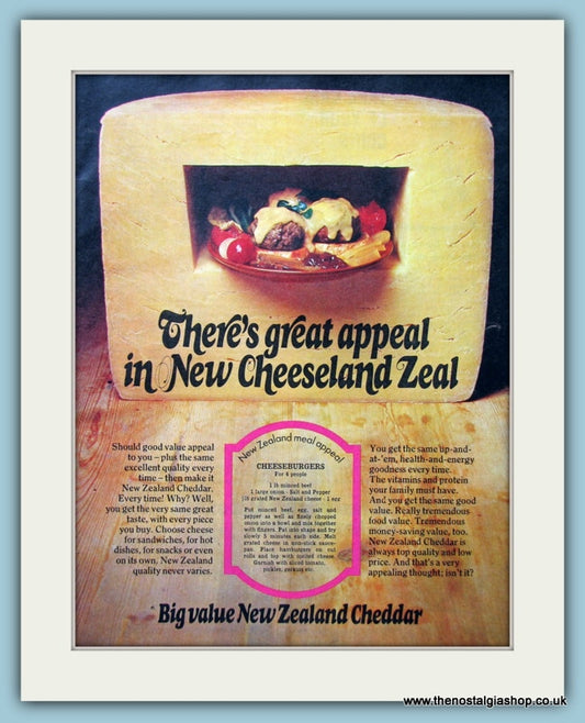 New Zealand Cheddar Cheese Original Advert 1970 (ref AD4381)