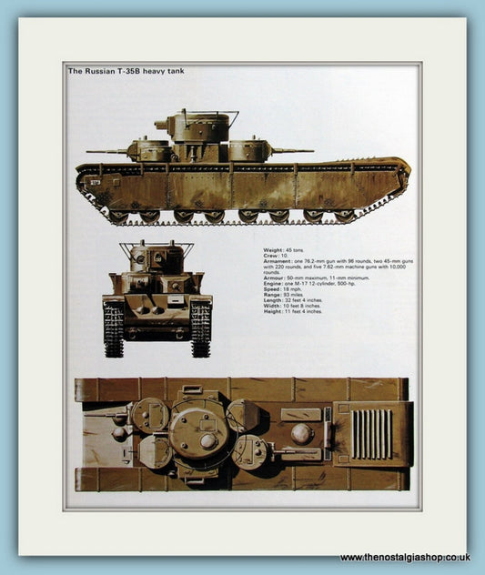 Russian T-35B Heavy Tank Print (ref PR473)