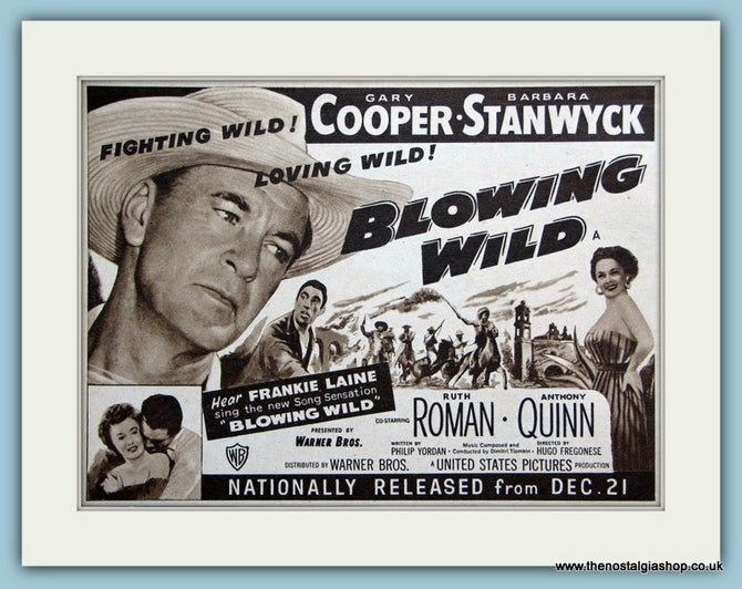 Blowing Wild starring Gary Cooper, 1953 Original Advert (ref AD3206)