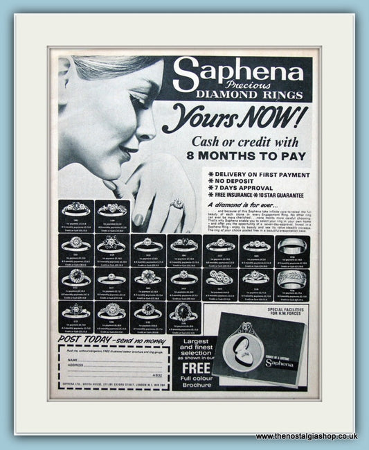 Saphena Diamond Rings Original Advert 1969 (ref AD6197)