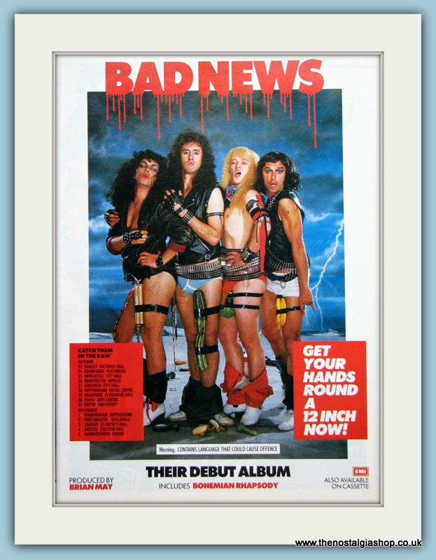 Bad News Their Debut Album Original Music Advert 1987 (ref AD3545)