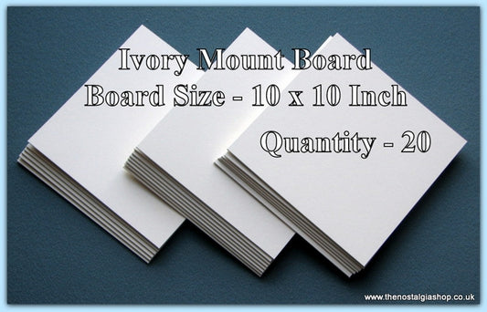 Mount Board. Ivory, Size 10 x 10 inch. 20 Sheets.