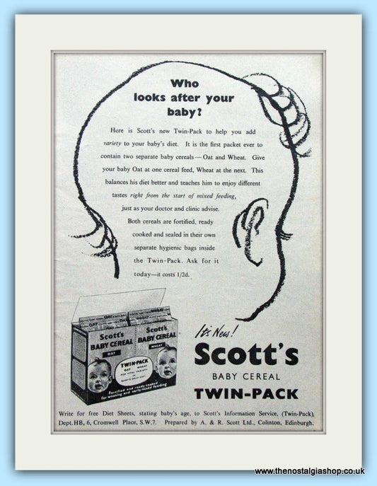 Scott's Baby Cereal Original Advert 1951 (ref AD4709)