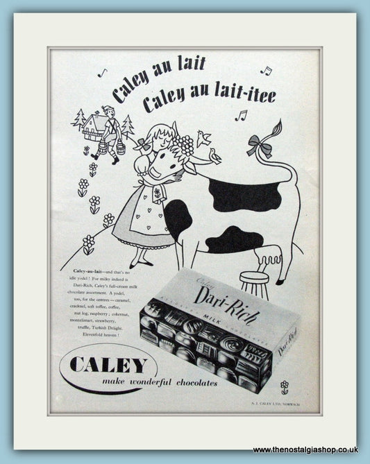 Caley Chocolates Original Advert 1955 (ref AD4725)