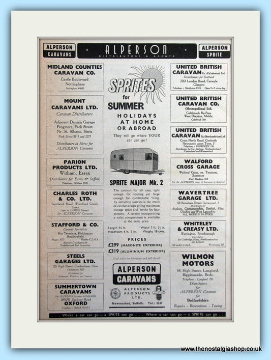 Alperson Caravans Original Advert 1953 (ref AD6334)