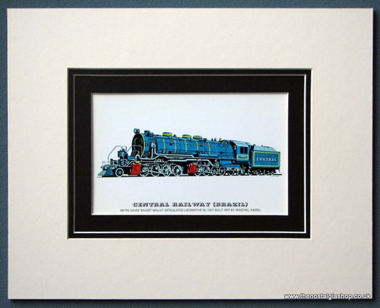 Central Railway (Brazil) No: 1307 Built 1937 Mounted Print (ref SP63)