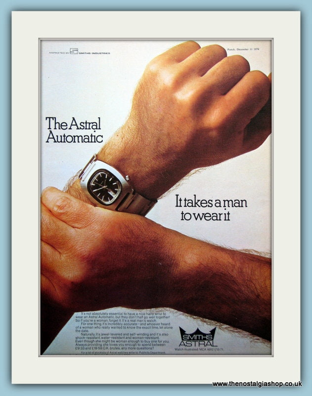 Smiths Astral Watch. Original Advert 1974 (ref AD6115)