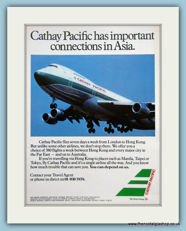 Cathay Pacific Original Advert 1982 (ref AD2135)
