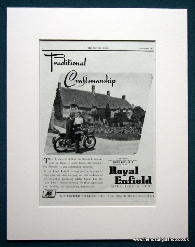 Royal Enfield 500 Twin. Set of 2 Original adverts 1952 & 1953. (ref AD1252)