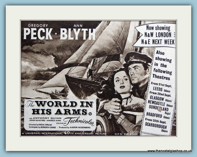 The World In His Arms starring Gregory Peck, 1952 Original Advert (ref AD3228)