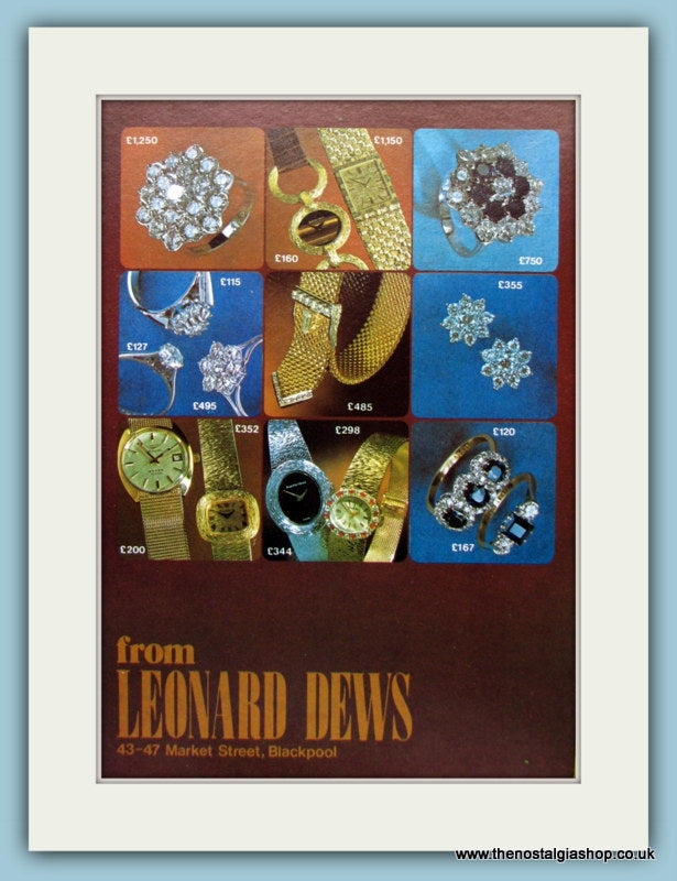 Leonard Dews Jewellery Original Advert 1973 (ref AD6231)