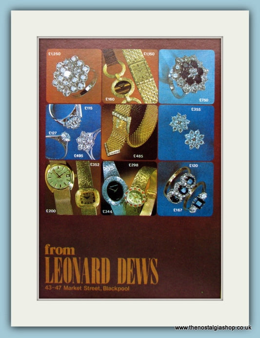 Leonard Dews Jewellery Original Advert 1973 (ref AD6231)