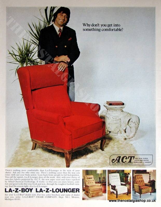 LA-Z-BOY LA-Z-LOUNGER. Original Advert 1972 (ref AD4049)