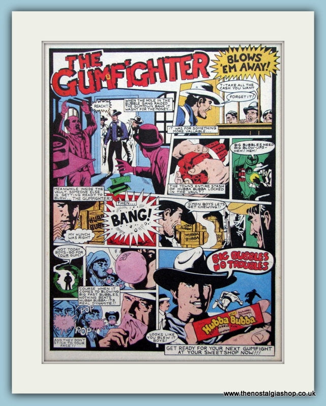 Hubba Bubba Chewing Gum The Gumfighter Original Advert 1981 (ref AD2671)