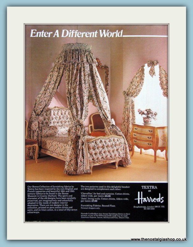 Textra At Harrods Furnishings Original Advert 1981 (ref AD3881)