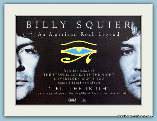 Billy Squier, Tell The Truth, Original Advert 1993 (ref AD3586)