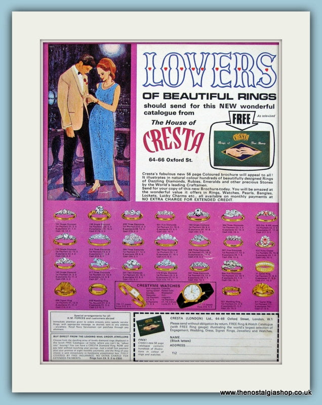 Cresta Rings Original Advert 1969 (ref AD6194)