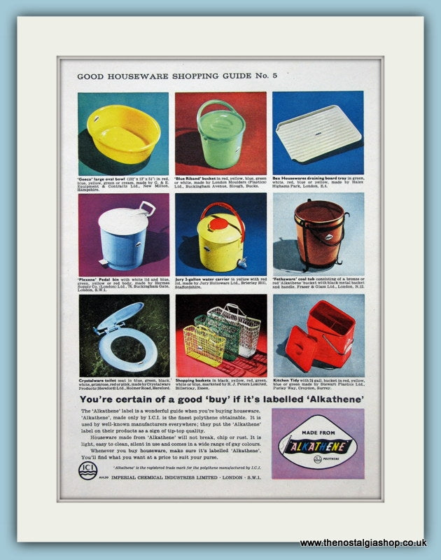 ICI Alkathene Shopping Guide No.5 Original Advert 1959 (ref AD2511)