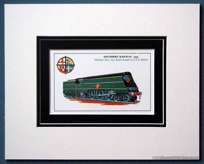 Southern Railway 'Merchant Navy' Mounted Print (ref SP28)