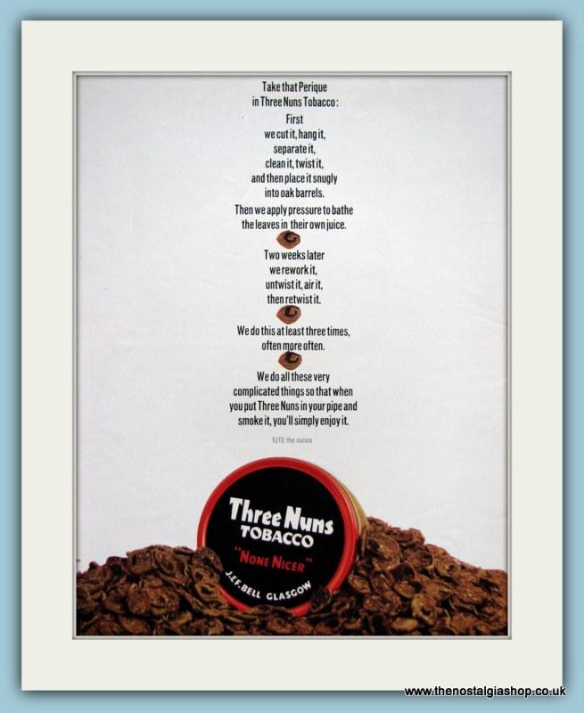 Bell's three Nuns Tobacco Original Advert 1966 (ref AD6009)