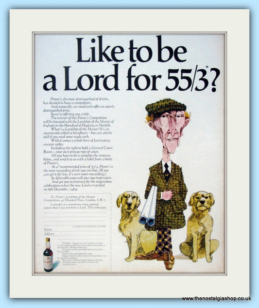 Pimm's Set of 2 Original Adverts 1969 (ref AD4819)