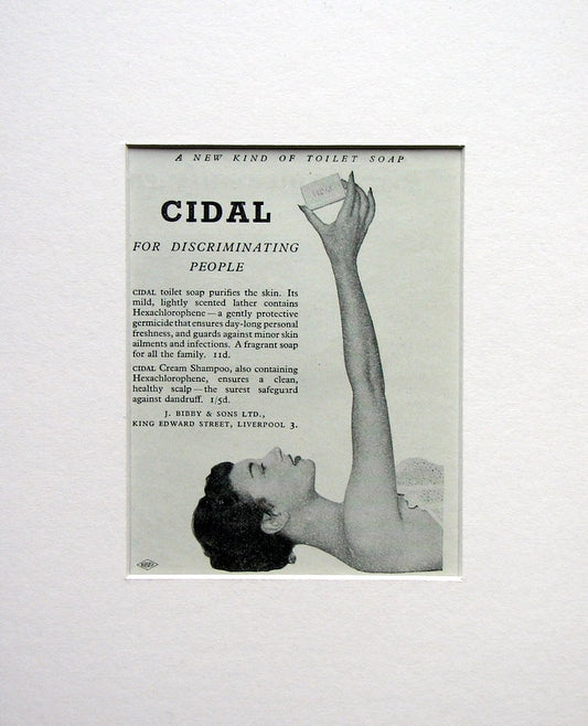 Cidal Toilet Soap. Original advert 1953 (ref AD1550)