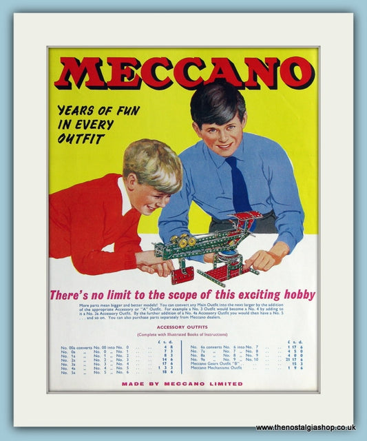 Meccano. 1961 Original Colour Advert. (ref AD2823)