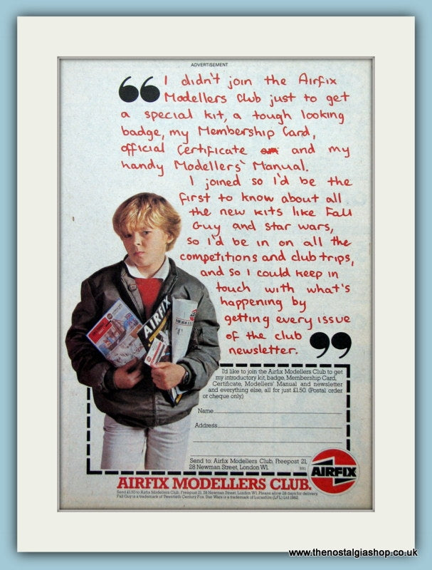 Airfix Modellers Club Original Advert 1983 (ref AD2651)