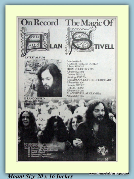 Alan Stivell The Magic Of Alan Stivell Original Advert 1976 (ref AD9282)