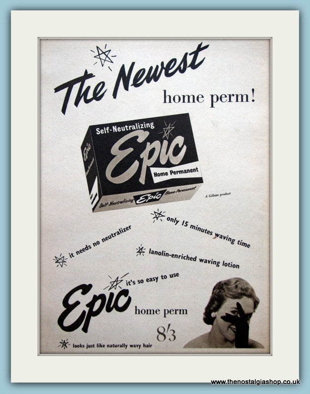 Epic Home Hair Perm Original Advert From 1955 (ref AD3634)