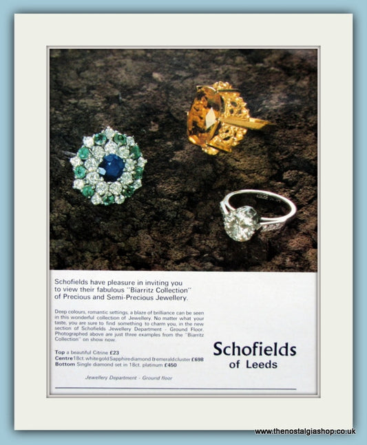 Schofields Of Leeds Biarritz Rings Original Advert 1972 (ref AD6222)