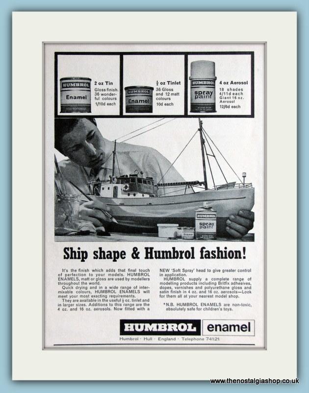 Humbrol Enamel  Set Of 2 1966 Original Adverts (ref AD2863)