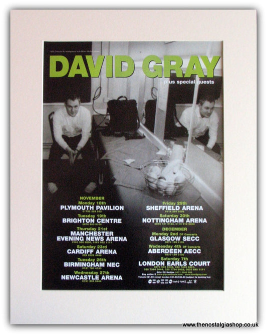 David Gray 2002 Tour Advert (ref AD1779)