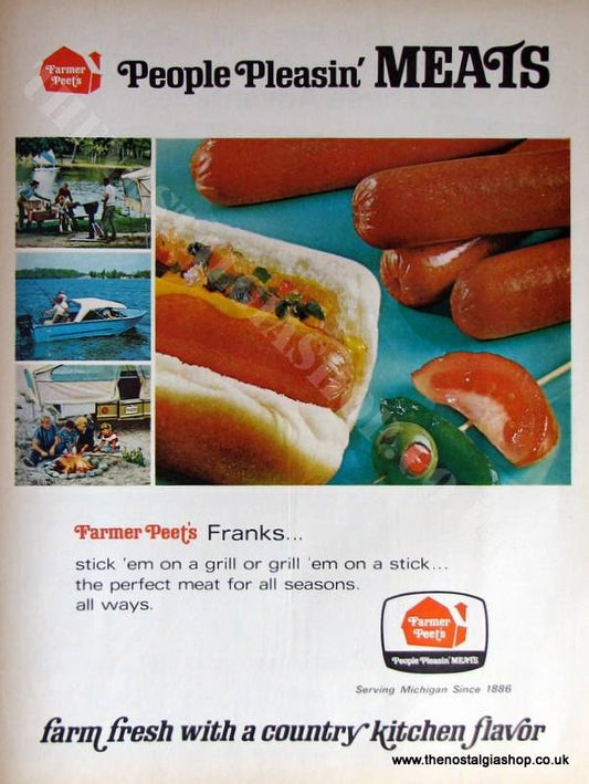 Farmer Peet's People Pleasing Meats. Original Advert 1970 (ref AD4006)