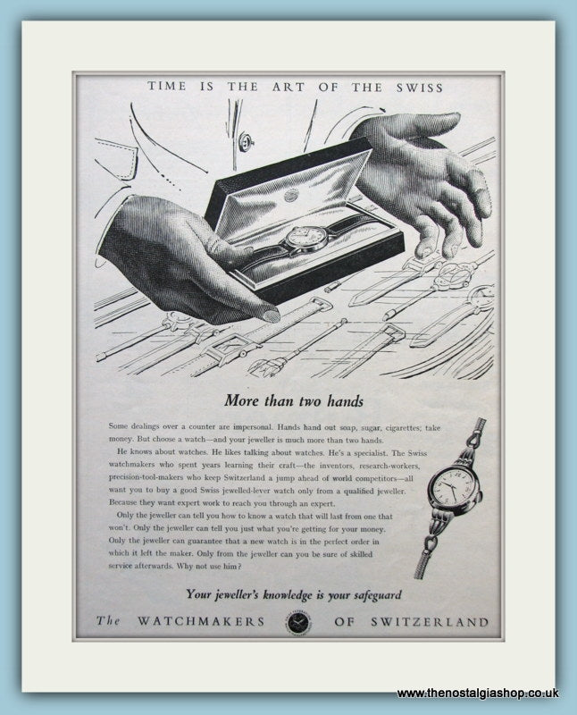 Swiss Watchmakers. Original Advert 1953 (ref AD6124)