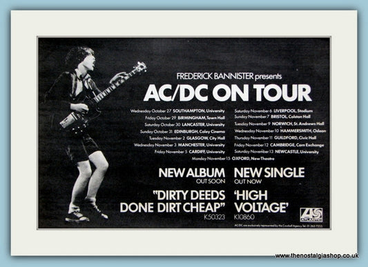 AC/DC On Tour Original Advert 1976 (ref AD2071)