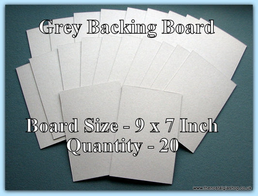 Backing Board. Grey, Size 9 x 7 Inch. Quantity 20 Sheets.