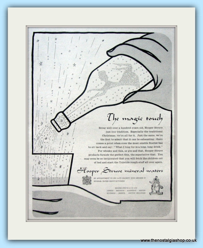 Hooper Struve Mineral Water. Original Advert 1952 (ref AD4870)