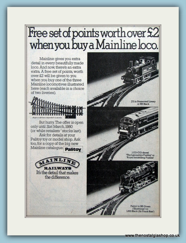 Palitoy Mainline Railways Locos Original Advert 1980 (ref AD6451)