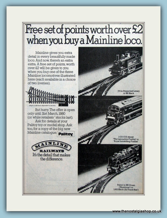 Palitoy Mainline Railways Locos Original Advert 1980 (ref AD6451)