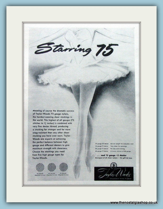 Taylor-Woods Nylons Original Advert 1955 (ref AD4720)