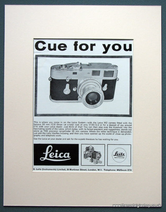Leica M2 Camera. Original advert 1964 (ref AD1060)