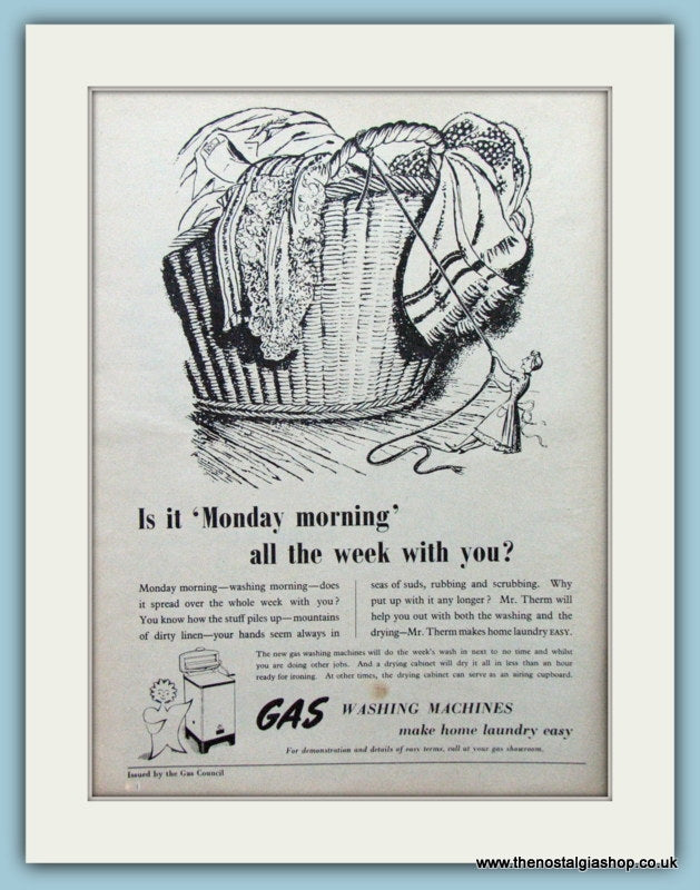 Gas Washing Machines Original Advert 1955 (ref AD4311)